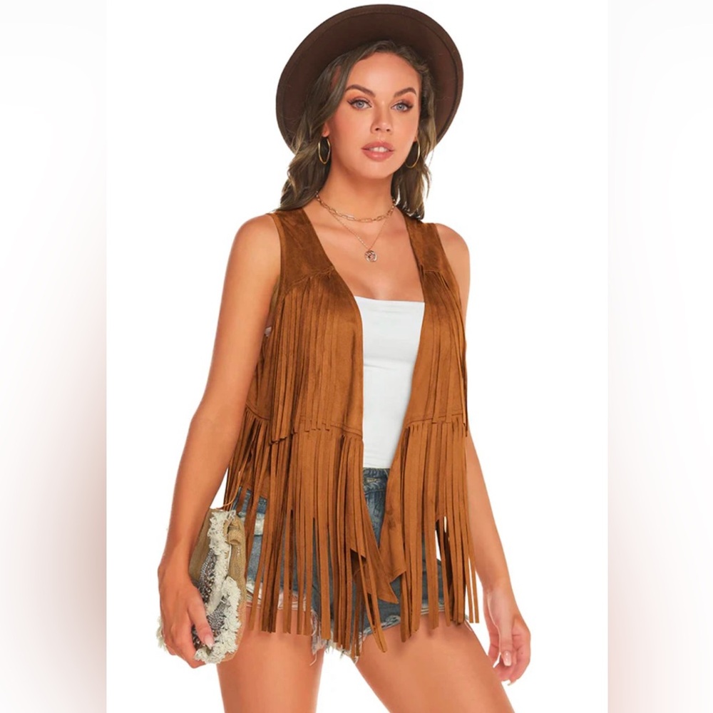 Zeagoo Fringe Sleeveless Vest